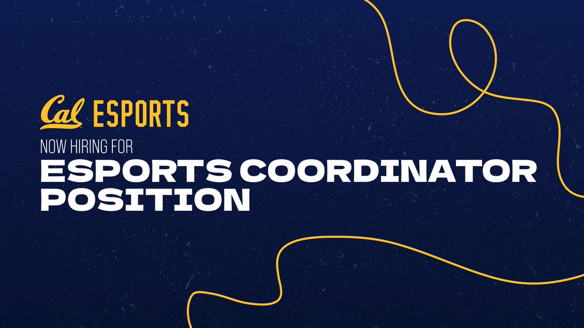 Cal Esports is hiring for a full-time Esports Coordinator!🎮✨ Responsibilities include supervising the Cal Esports Center staff, collaborating with the Business Development team to promote events, and managing the Cal Esports competitive teams. Full job listing link in reply⬇️