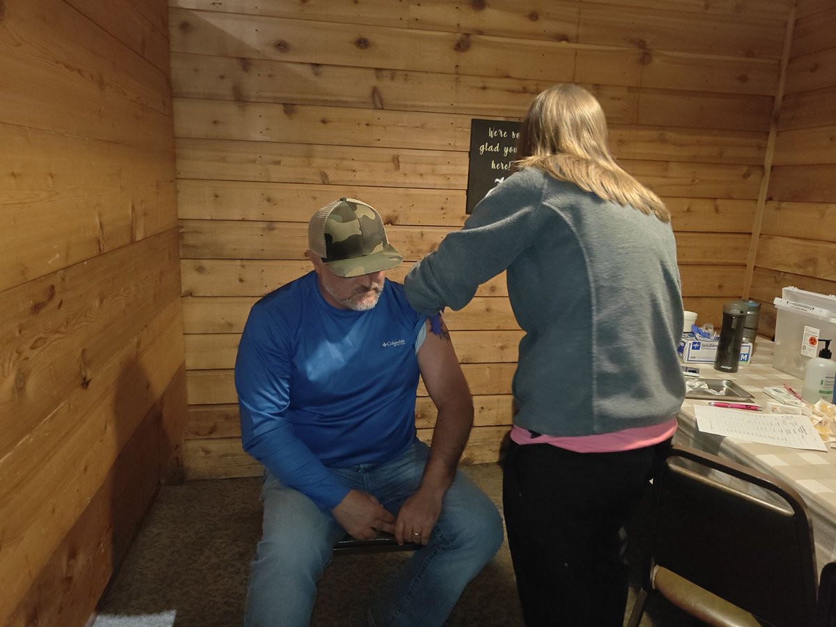 The Department's Mobile Nursing team stopped by Maxi's Food &amp; Spirit Barn with <a href="/CallieCares/">Callie Cares</a>, offering Tdap immunizations (tetanus, diphtheria, and pertussis, a.k.a. whooping cough).
Anyone who spends time around your baby or children should get their Tdap booster (every 10