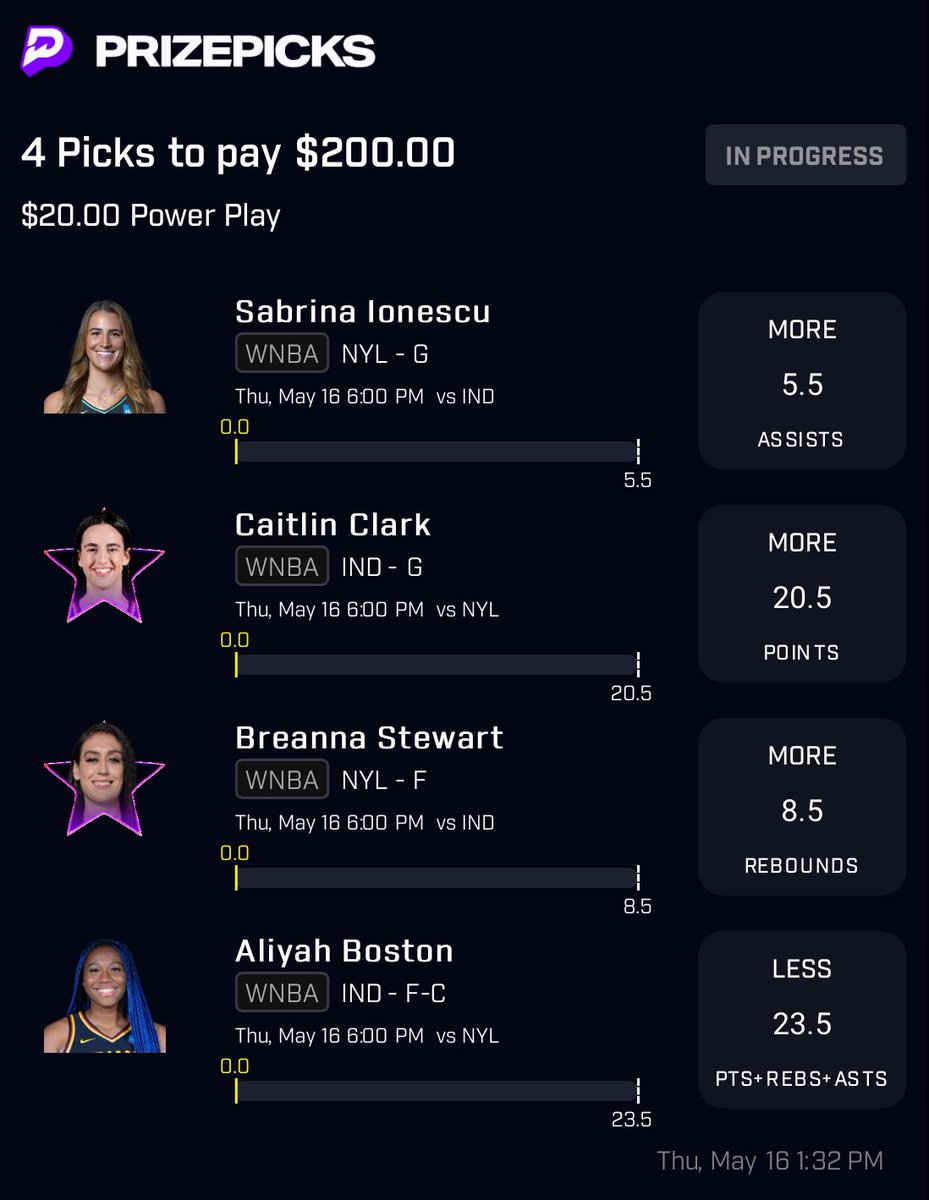 5/16 WNBA PICKS🏀📊:

PRIZEPICKS WNBA PARLAY 🔥🔥💰💰

#nba  #NBAPlayoffs  #TheChase #basketball #draftkings  #NouvelleCalédonie #JuniorTuPapa #NBAJPN #Euro2024