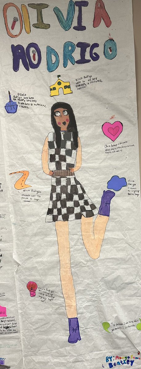 mahrinmaredia's tweet photo. @oliviarodrigo my third graders hope you like the work they’ve done! https://t.co/N8tUHrvttn