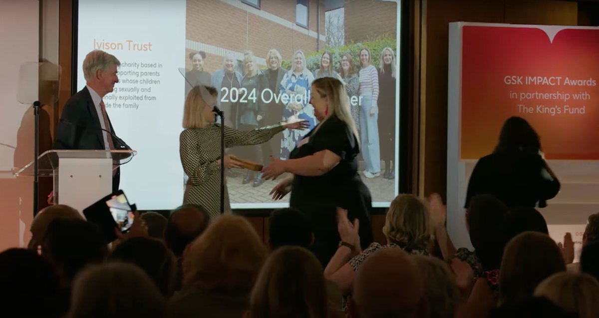 🎊 We won!!  Ivison Trust is the overall winner of the 2024 GSK Awards 🎊 Thank you so much to @KingsFund for recognising the importance of our work. CEO Lindsay Dalton dedicated the award to all of the parents, carers and families that we work alongside #GSKIMPACTUK