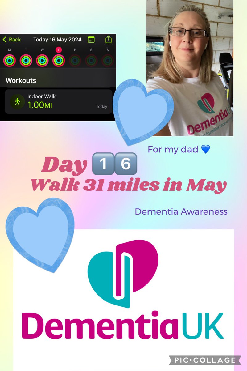Day 1️⃣6️⃣ Another mile to make it to 16 miles - on the road to meeting the walk 31 miles in May target. #dementia Keep the momentum going for @DementiaUK For my dad 💙