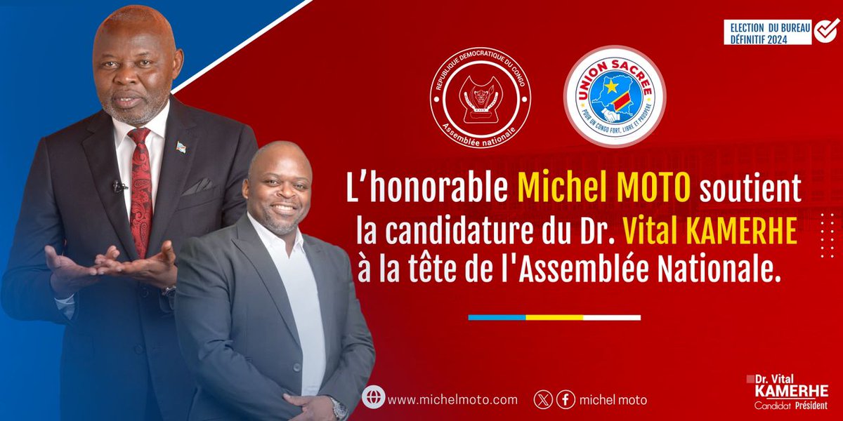 Félicitations à l'honorable @MichelMoto1 pour le travail de terrain effectué aujourd'hui pendant la campagne de notre PN à la tête du perchoir de l'@AssembleeNatRDC