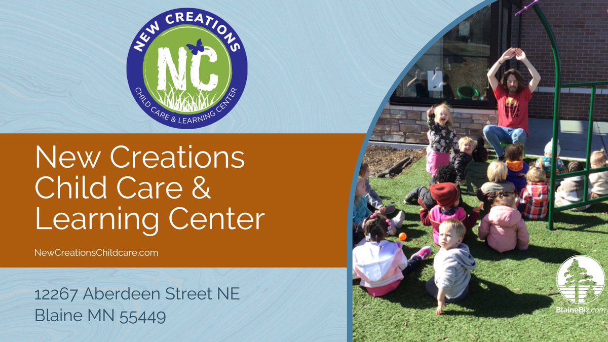 Celebrating National Small Business Month! Today, we're spotlighting New Creations Child Care. Offering a nurturing early childhood experience, they've grown from a small church in Blaine to 21 locations across the Twin Cities and Iowa. More at newcreationschildcare.com/blaine.