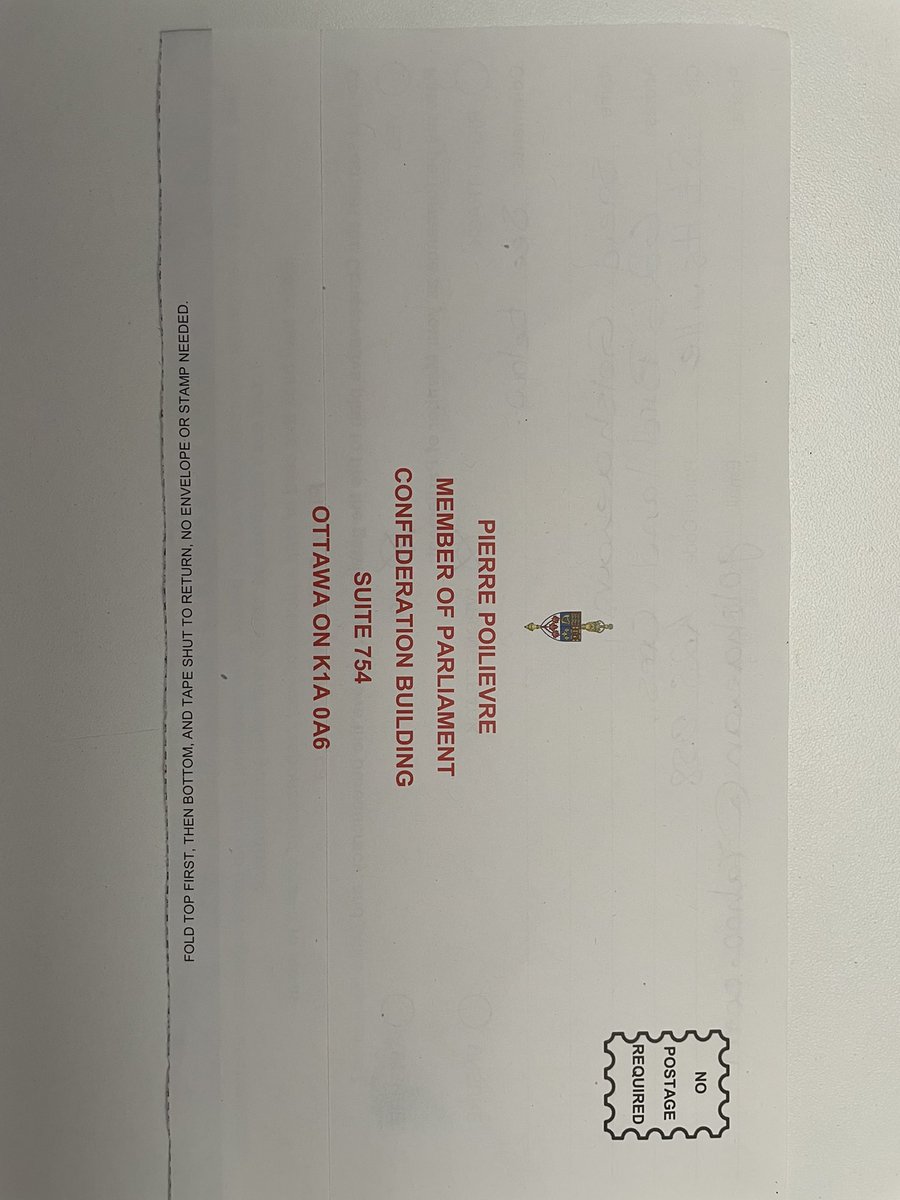 Thanks for mailing feedback request form @PierrePoilievre. I have also emailed it to you as you requested. Would love to hear your responses in writing or better yet in a townhall  session in your riding. #CarletonDeservesBetter