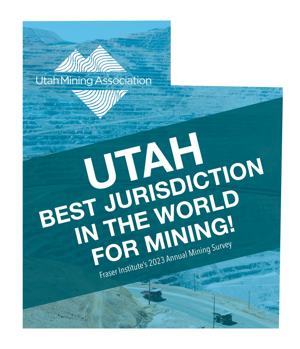 #Utah has been named the best jurisdiction in the world for mining! 
Read the full report: fraserinstitute.org/.../annual-sur…...