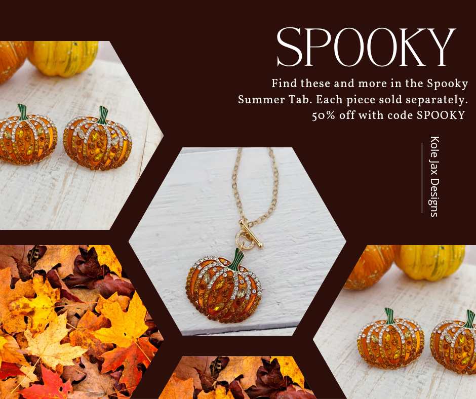 It's Spooky Summer!! 50% off with code SPOOKY kolejax.com/?ref=BEJEWELED……… #spookysummer #50percentoff #halloween #jewelrylover #discountoffers #pumpkin #sparkly