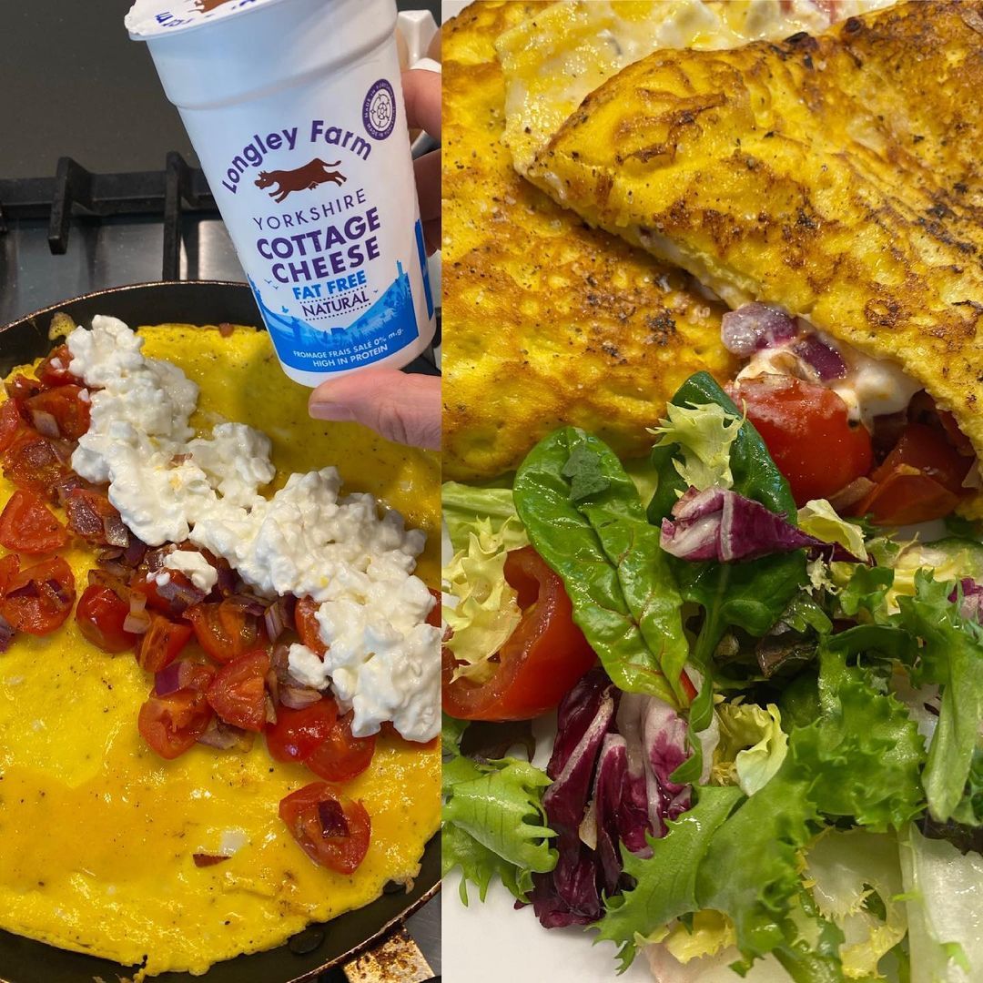 Longley Farm cottage cheese makes a great omelette with a little red onion and tomato. 🍅 via buff.ly/3JWqiQc #ThrowbackThursday #TBT #ThursdayThoughts #MilkmanService #DailyDelivery #LocalProduce #SupportLocalBusinesses #ShopSmall #SupportLocalBusinesses #ShopSmall