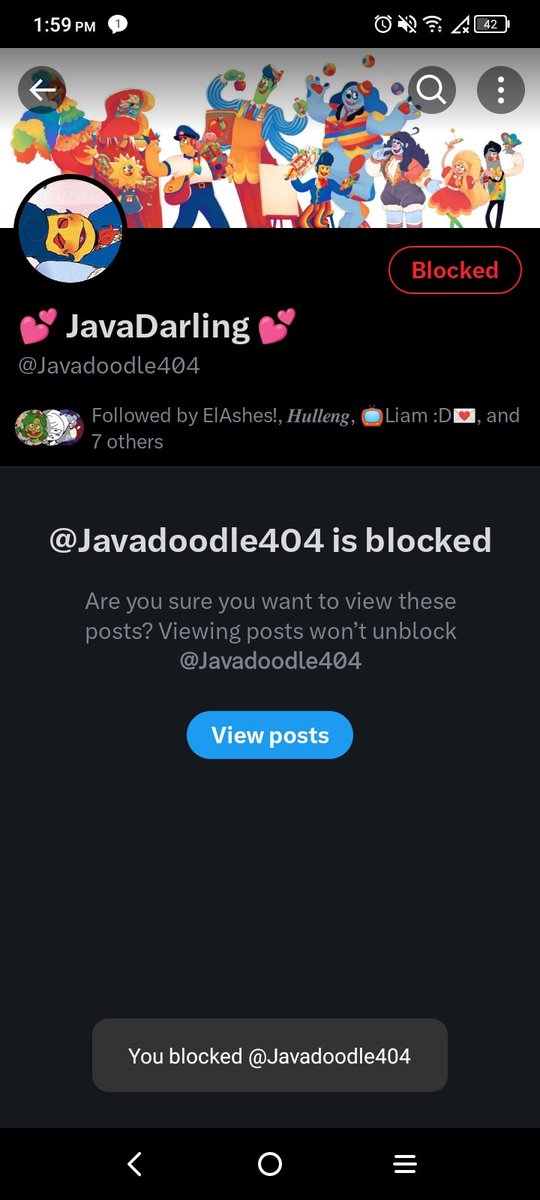 Blocking @/_artsy_bug_ and 
@/ javadoodle4Ø4 because of all the stuff that has happened (please do kill me if I say the wrong thing)