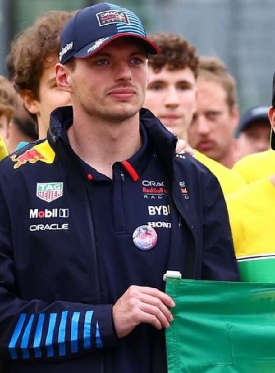 max was wearing a pin for roland ratzenberger, who passed away 30 years ago.