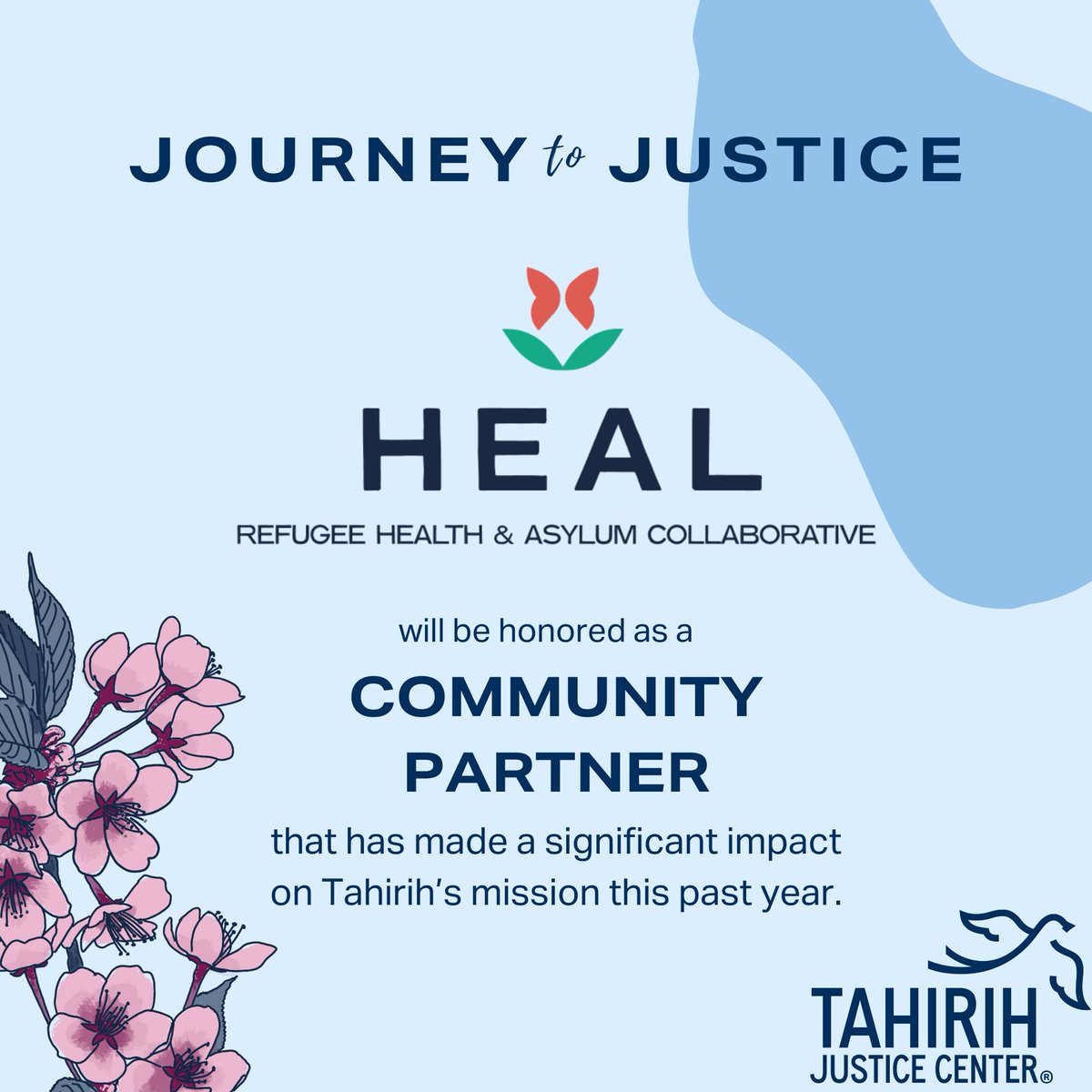 HEAL Refugee Health and Asylum Collaborative (@healasylum) on Twitter photo We are excited to share that HEAL will be honored by <a href="/tahirihjustice/">Tahirih Justice Center</a> at their annual Journey to Justice awards reception.
Learn more about their work to serve women, girls, and all survivors of gender-based violence at Tahirih.org We are excited to share that HEAL will be honored by <a href="/tahirihjustice/">Tahirih Justice Center</a> at their annual Journey to Justice awards reception.
Learn more about their work to serve women, girls, and all survivors of gender-based violence at Tahirih.org