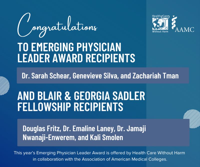 Amy Collins (@dramy_collins) on Twitter photo 🌟Congratulations to the 2024 Emerging Physician Leader Award & Blair and Georgia Sadler Fellowship recipients. 🎉
The Emerging Physician Leader Award is offered by <a href="/HCWithoutHarm/">HCWH - US & Canada</a> in collaboration with <a href="/AAMCtoday/">AAMC</a>. 
Meet the recipients ➡️ noharm-uscanada.org/articles/news/… 🌟Congratulations to the 2024 Emerging Physician Leader Award & Blair and Georgia Sadler Fellowship recipients. 🎉
The Emerging Physician Leader Award is offered by <a href="/HCWithoutHarm/">HCWH - US & Canada</a> in collaboration with <a href="/AAMCtoday/">AAMC</a>. 
Meet the recipients ➡️ noharm-uscanada.org/articles/news/…