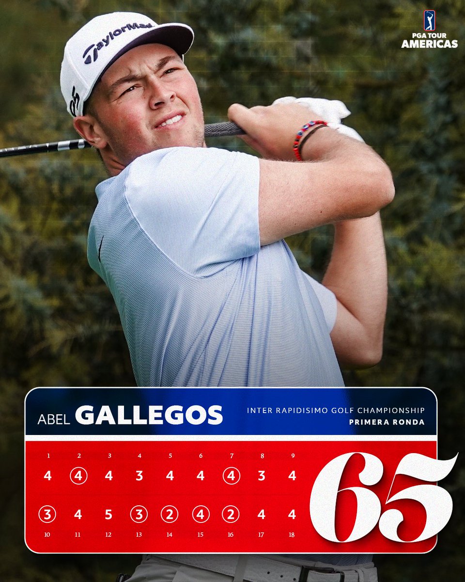 ¡Gran primera ronda para el ex campeón del @LAAC_Golf, Abel Gallegos! 🇦🇷 Tras haber ganado su lugar en el Monday Qualifier, Gallegos cierra una primera ronda de 7 bajo par para empatar la punta en su primer torneo de la temporada. 👏