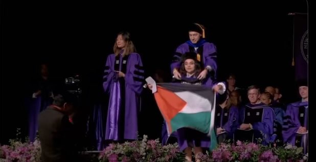 Today, I graduated law school and walked the stage with Aseed by my side. DIVESTMENT NOW #nyu4palestine
