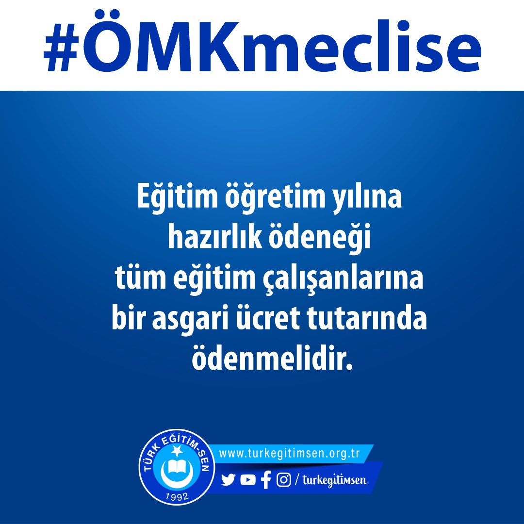 ÖĞRETMENLİK MESLEK KANUNU İLE;
Eğitim öğretim yılına hazırlık ödeneği tüm eğitim çalışanlarına bir asgari ücret tutarında ödenmelidir.
#ÖMKmeclise
<a href="/tesvan65/">TES Van</a>