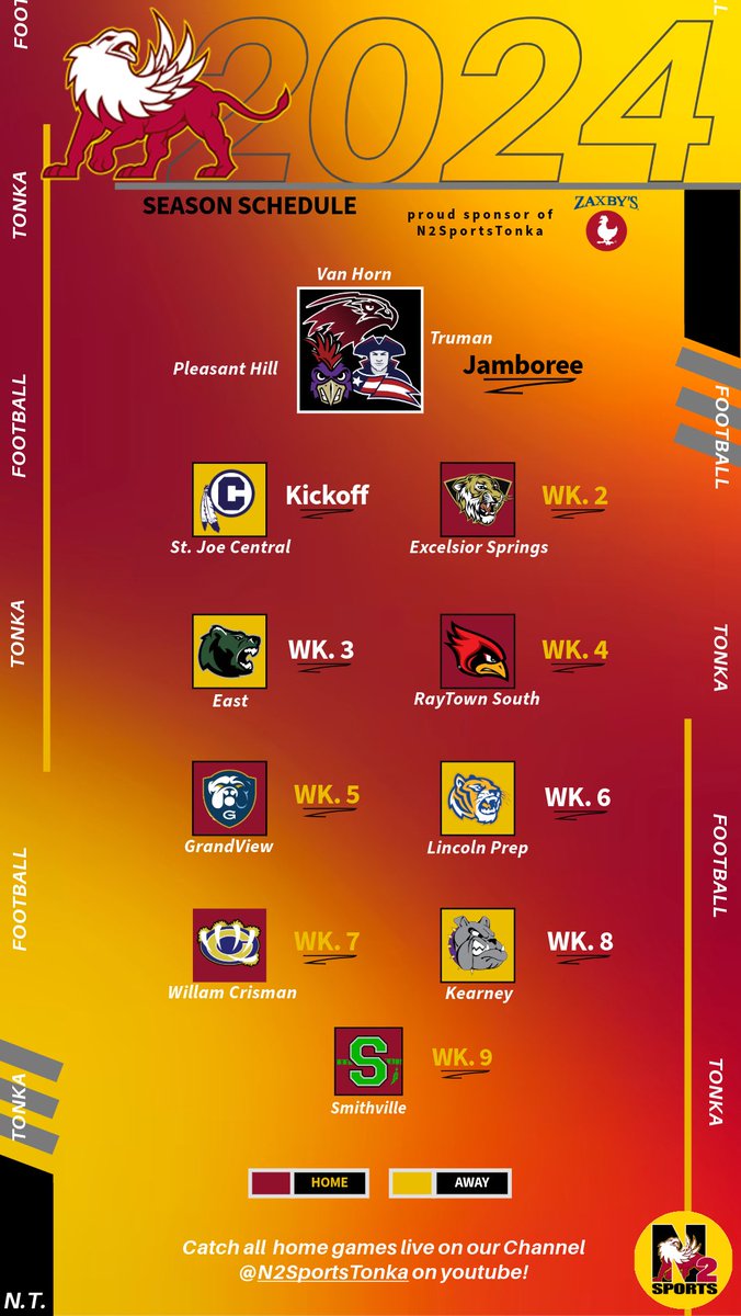 Winnetonka Activities (@n2sportstonka) on Twitter photo <a href="/Tonka_Football/">Winnetonka Griffins Football</a> 2024 Schedule.
<a href="/TonkaFanSection/">Tonka Drift</a>
<a href="/NKCSchools/">NKC Schools</a>
@Winnetonka
#CountDown2GAMEDAY106 <a href="/Tonka_Football/">Winnetonka Griffins Football</a> 2024 Schedule.
<a href="/TonkaFanSection/">Tonka Drift</a>
<a href="/NKCSchools/">NKC Schools</a>
@Winnetonka
#CountDown2GAMEDAY106