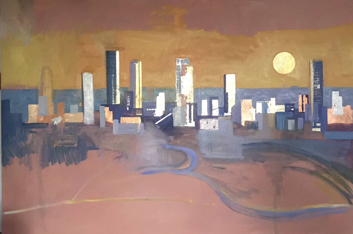 Taking my Edge of the city series to another level. Some say that Artists should stick to one style no matter what the subject is. I totally disagree, I believe the subject is king and it should guide you in however you see it. Pleased with it so far!