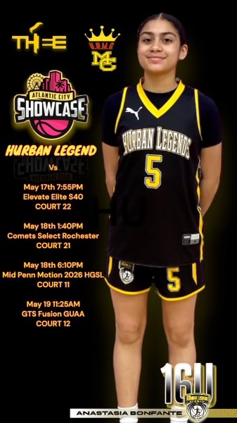 Weekend schedule for Anastatia Bonafante who will be playing with @hurban_legends 16u