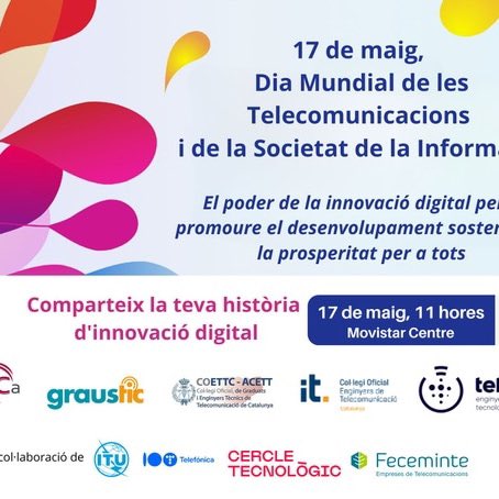 📣 Cel•lebra el #DMTSI2024 amb @COEINF, @telecoscat, @graustic i @COETTC @coetc1 @COIT_AEIT: 🗣️Jornada sota el lema: la innovació digital pel desenvolupament sostenible. 🗓️DEMÀ 17 de maig a les 11h 📍Al @MovistarCentre ➕ Inscripcions i programa: enginyeriainformatica.cat/dmtsi-2024-coe…