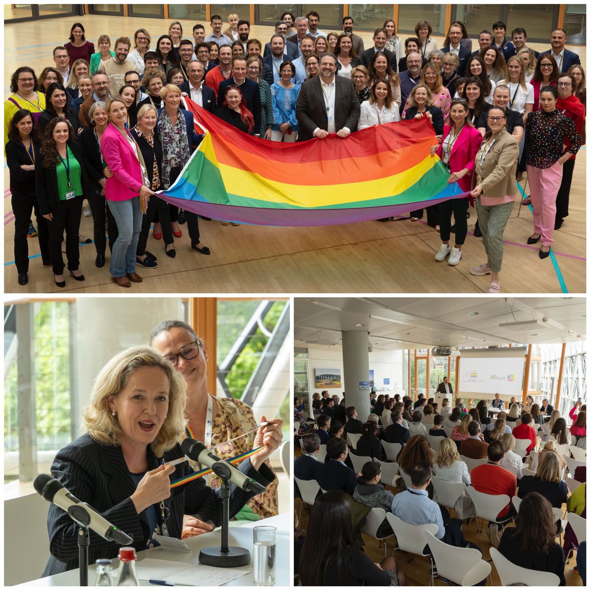 🇪🇺🏳️‍🌈 Ahead of #IDAHOT tomorrow, I was happy to celebrate with colleagues the 10 years of EIB Proud, the @EIB Group LGBTIQ+ staff and allies network. #HumanRights #Values