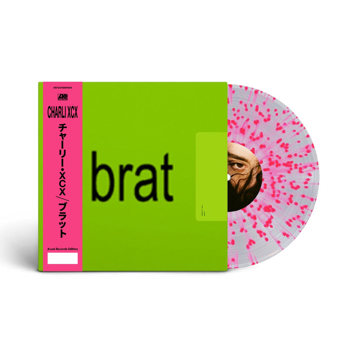 this is the best version of brat on vinyl btw, the vinyl itself looks like candy, the pink obi strip is too cute, pink goes well with green, if you ordered this version you definitely made the right choice