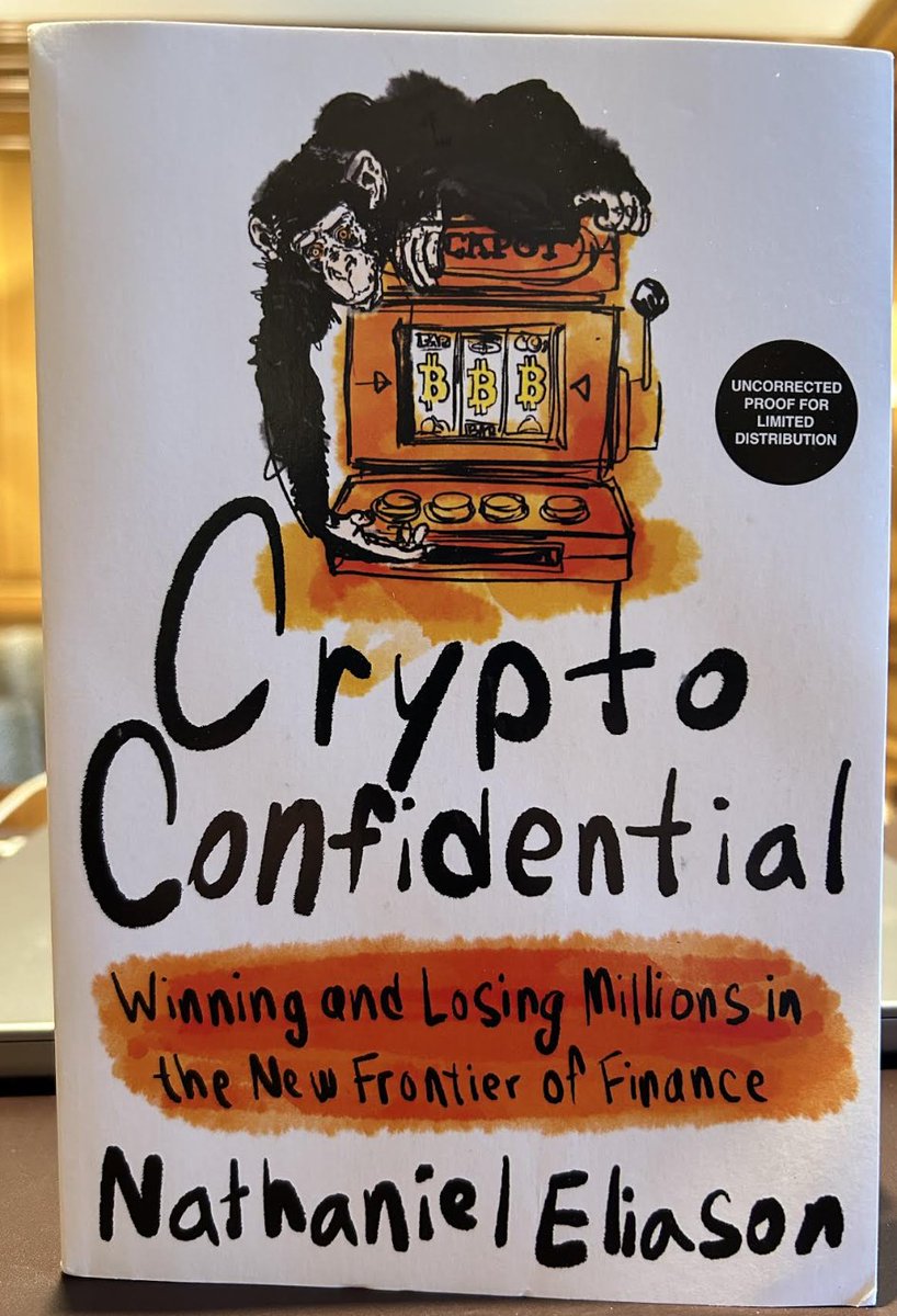 Thanks so much @nateliason for sending me the pre-print copy of 'Crypto Confidential' I'm really looking forward to reading it!