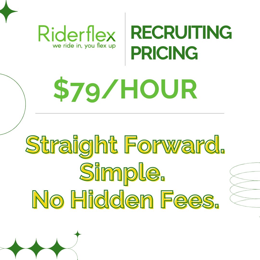 Riderflex Pricing Transparency 🚀 Straightforward Pricing, No Surprises Unlock flexibility with Riderflex for just $79/hour! #Riderflex #PricingTransparency #NoHiddenFees #FlexibleServices