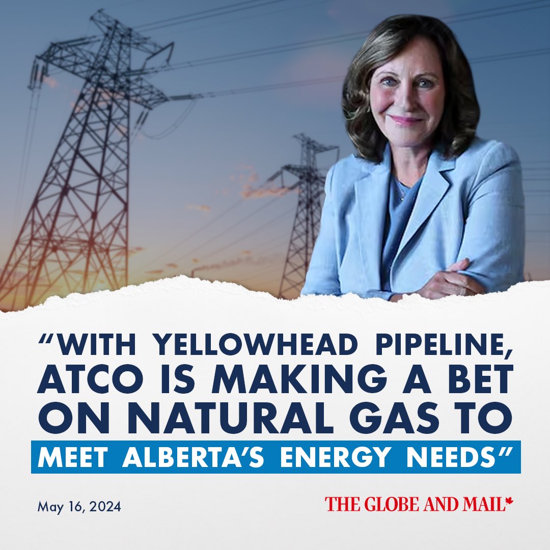 ATCO is building a $2 billion natural gas pipeline in Alberta. This project will create jobs and will also serve as a pathway to enabling more hydrogen innovation in our province. Read more about the project: theglobeandmail.com/business/artic…