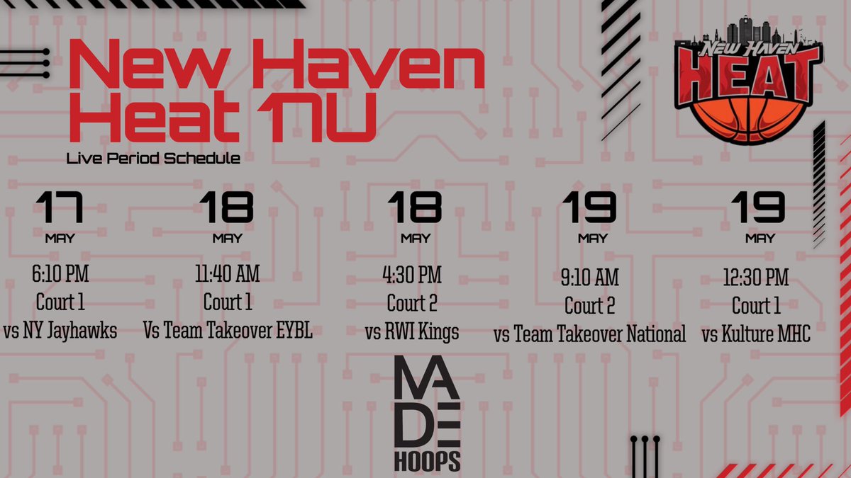 NewHavenHeatFamily (@newhavenheatfam) on Twitter photo Roster And Schedule For Our Varsity <a href="/madehoops/">MADE Hoops</a> Team Tap In‼️ A Player For Every School ❤️🔥🤦🏾♂️ Roster And Schedule For Our Varsity <a href="/madehoops/">MADE Hoops</a> Team Tap In‼️ A Player For Every School ❤️🔥🤦🏾♂️