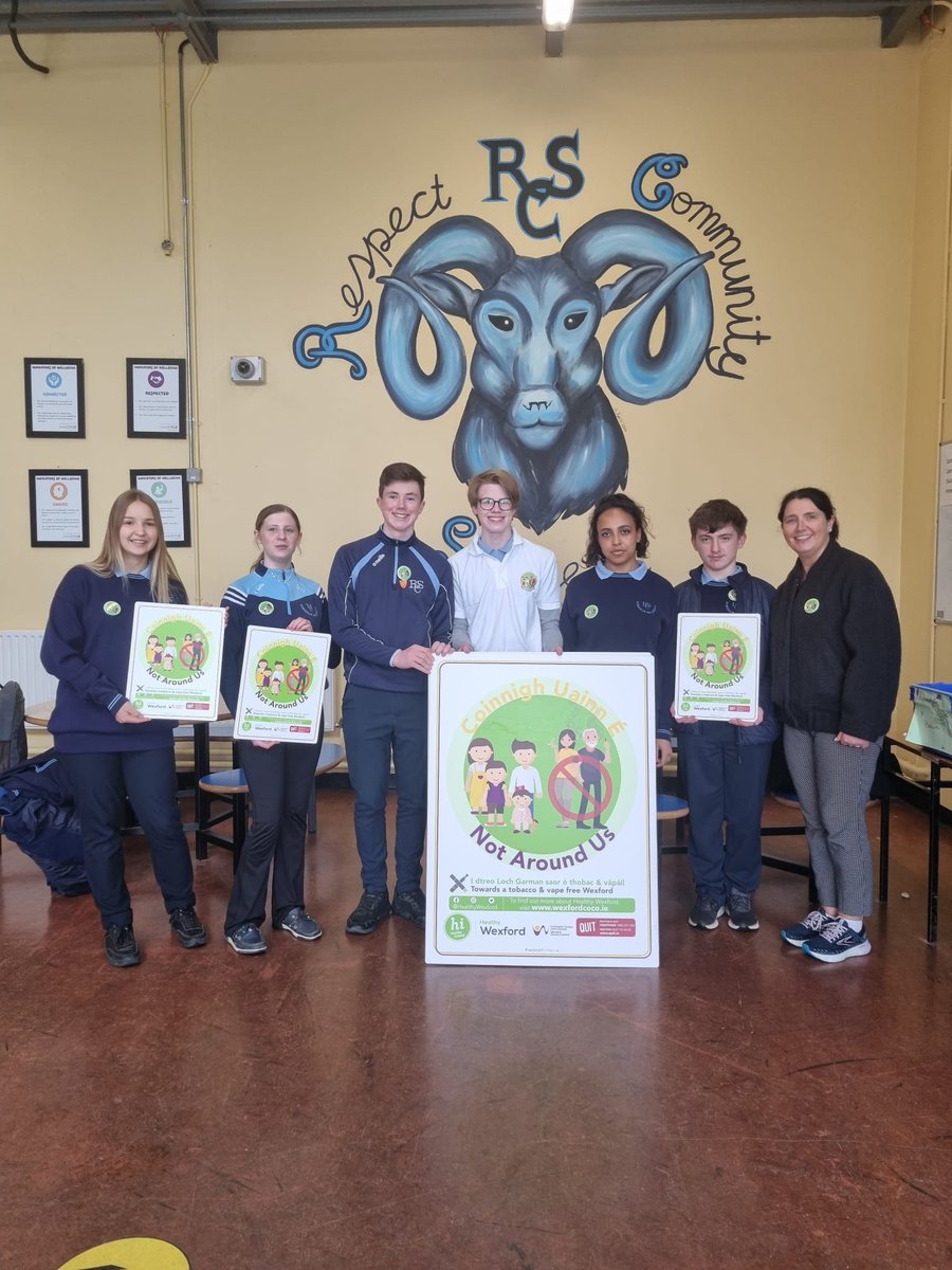 Members of the Student Council launching #NotAroundUs, our anti vaping and anti smoking campaign in RCS in conjunction with @wexfordcoco and @ComhairleNaNog1