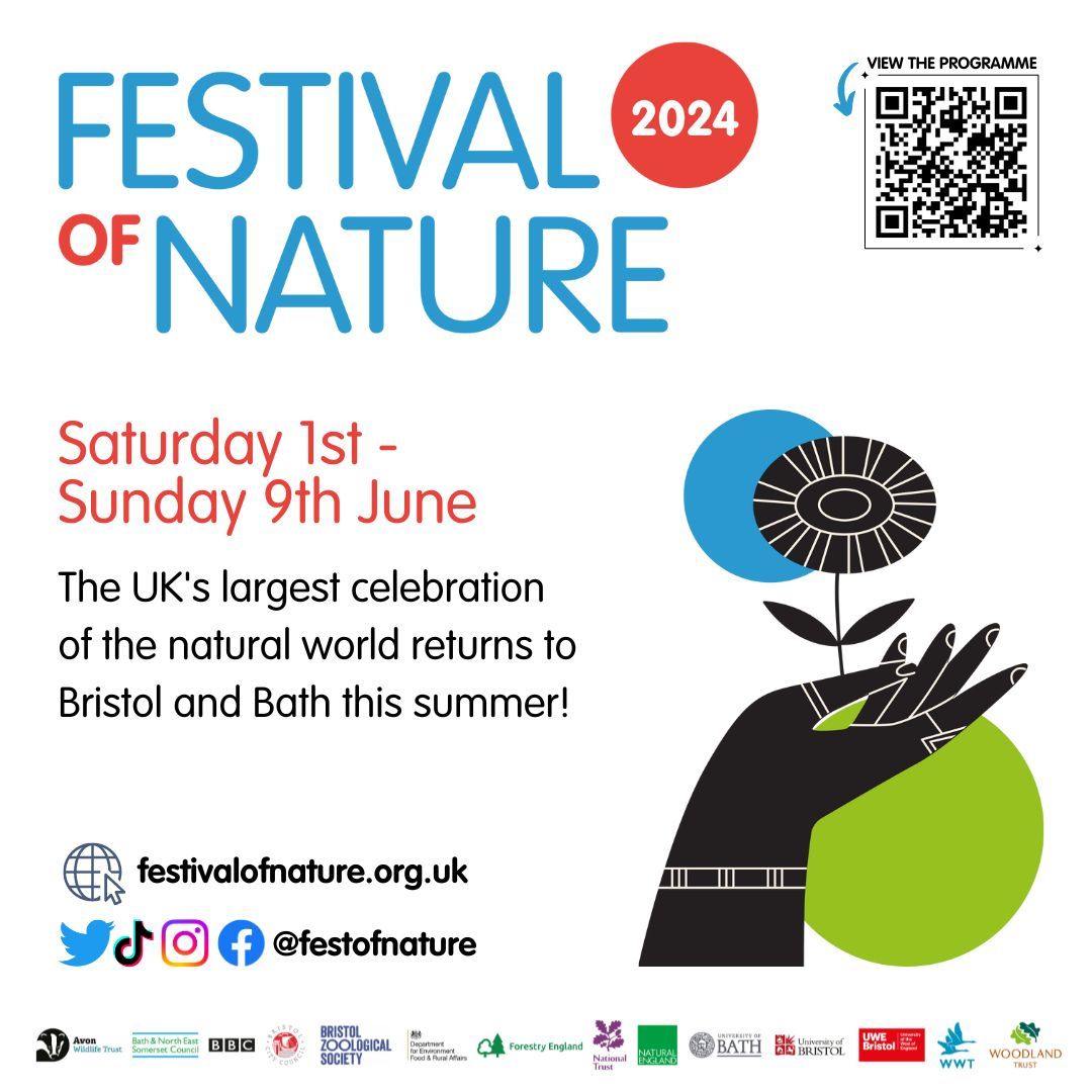 Festival of Nature is next month! 🙌🐝

Join the UK’s largest celebration of the natural world, 1-9 June.

70 events to get involved in across Bristol and Bath, including the free Wild Weekend at Millennium Square. 🎪 #FestOfNature

Get your tickets: festivalofnature.org.uk