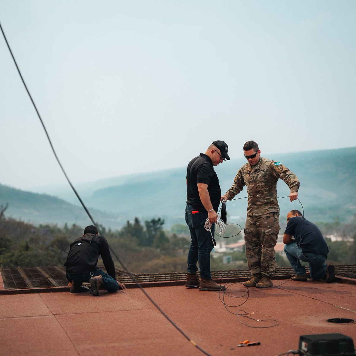 Advisors with 54th Security Force Assistance Brigade set up communication equipment in Honduras. Maintaining communication equipment and expertise is a vital skill of Advisors, regardless of their military specialty. #Readiness #StrongerTogether @1st_SFAB @armysfabs @USArmy