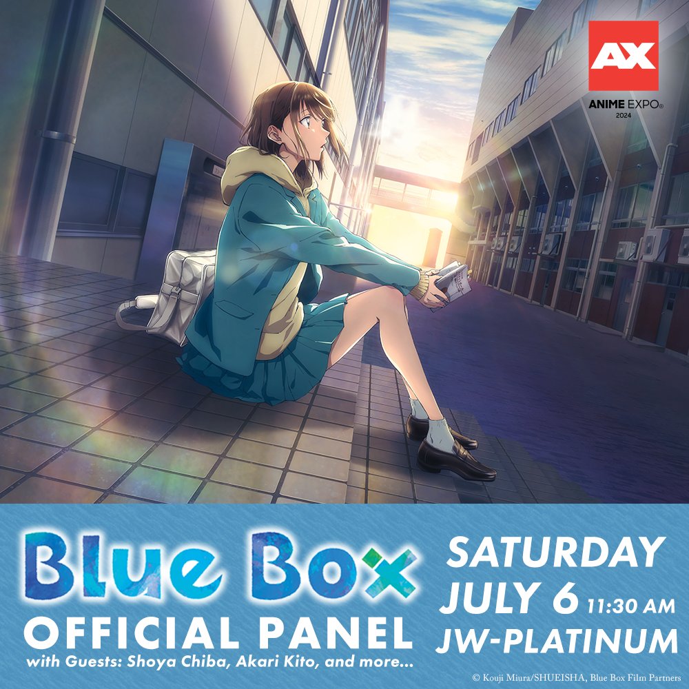 Be one of the first to get an exclusive peek at Weekly Shonen Jump's up-coming fall season anime adaptation, Blue Box! Join Shoya Chiba (Voice of Taiki Inomata) and Akari Kito (Voice of Hina Chono) for announcements and a special first look at the highly anticipated anime.