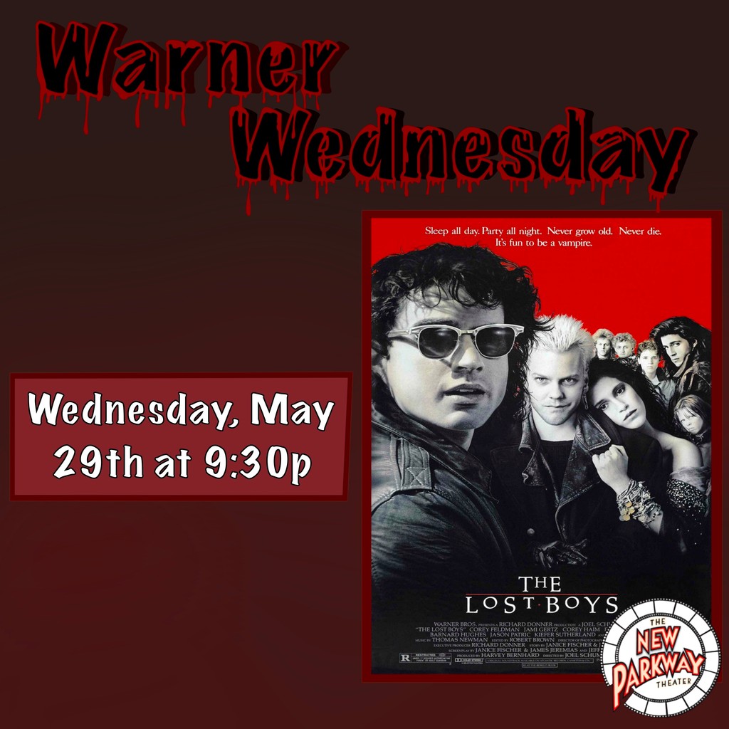 THE LOST BOYS (Warner Wednesday) will be on our big screen on Wednesday, May 29th at 9:30p! 🩸 Ticket link in bio! #lostboys #vampires #wednesday #warnerbros #film #classic #movie #cinema #movietheater #oakland #bayarea