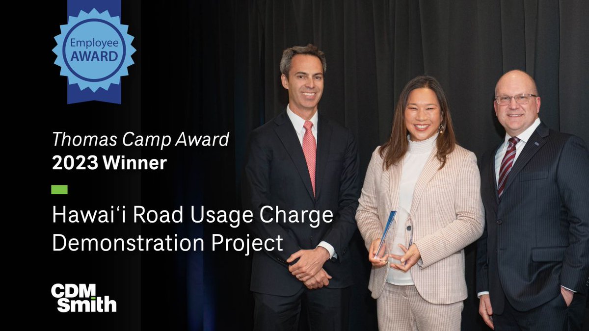 🌺 Our 2023 Thomas Camp Award winner is the @DOTHawaii Road Usage Charge (RUC) Demonstration Project. 🏝️ Congratulations to Travis Dunn, Ging Ging Liu Fernandez and the entire Hawaii RUC team!! 👏 Find out more about this important project: bit.ly/3UEhGCM