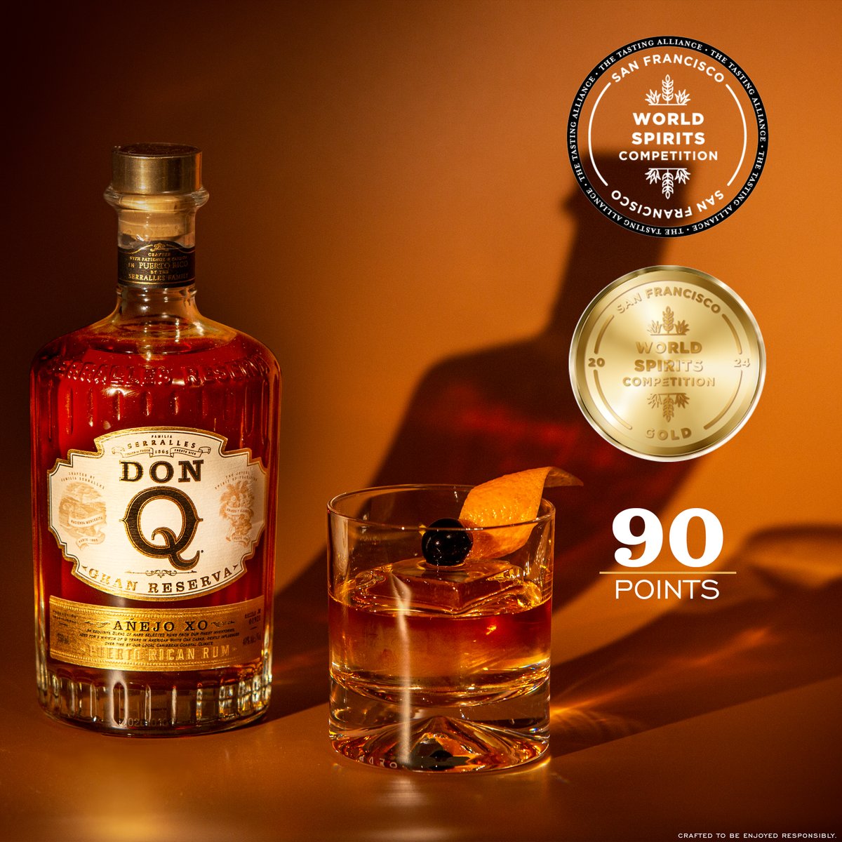 Don Q secures Gold at SFWSC, the esteemed spirits competition. Gran Reserva Añejo XO and Reserva 7 both earn gold medals, solidifying their craftsmanship. This win reaffirms our commitment to authenticity.