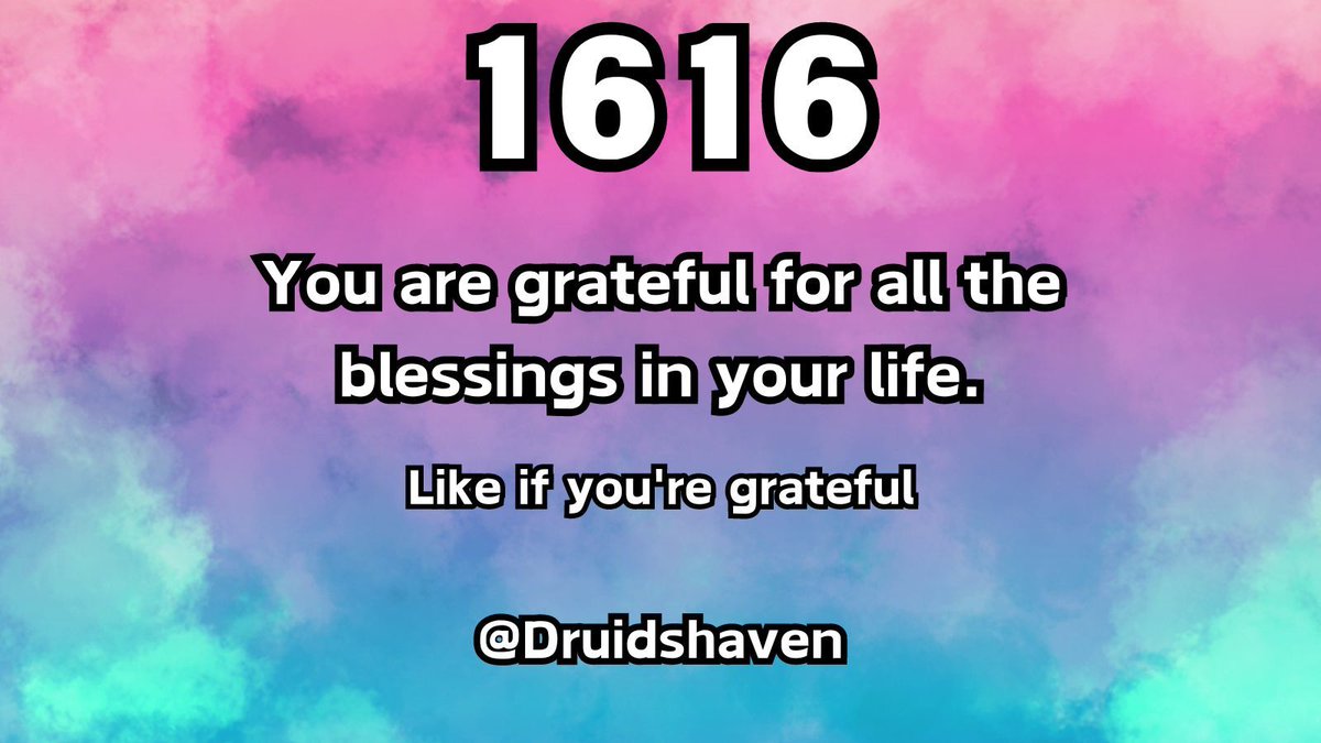 '✨ Angel Number 1616: You are grateful for all the blessings in your life. Remember, gratitude attracts even more positivity! ✨'
Hashtags: #Gratitude #PositiveVibes #AngelNumbers #Blessed #SpiritualAwakening #GoodVibes