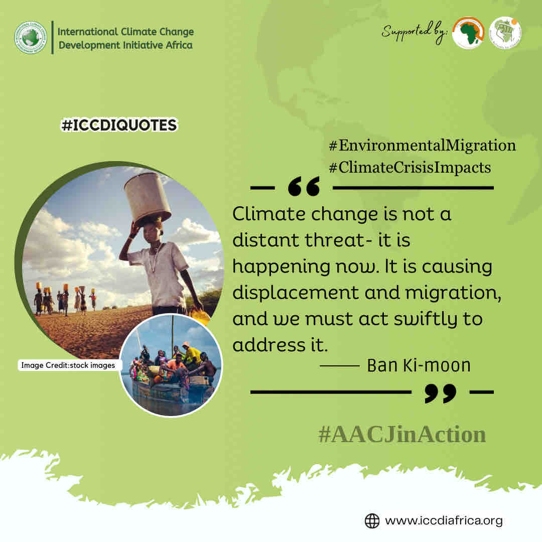 Climate change is not a distant threat—it is happening now. It is causing displacement and migration, and we must act swiftly to address it.” - Ban Ki-moon. 

#EnvironmentalMigration #ClimateCrisisImpacts #AACJinAction