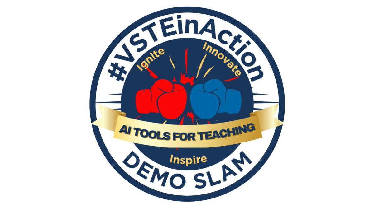 The #VSTEEdCommittee hosted a virtual demo slam: AI Tools for Teaching! Resources: bit.ly/3VOe7fi Video: bit.ly/3VLmg4j #VSTEDemoSlam #EducAItor #VSTEEdCommittee #edtech #PD #PL #education #teaching #AIinEDU #AIforEDU
