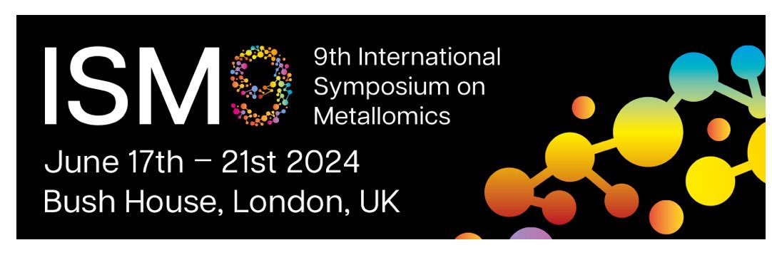 We are pleased to partner with 9th International Symposium on Metallomics @ISM9London 17-21 June (hybrid) hosted at @KingsCollegeLon - register for in person or virtual participation and full program at ism9.co.uk