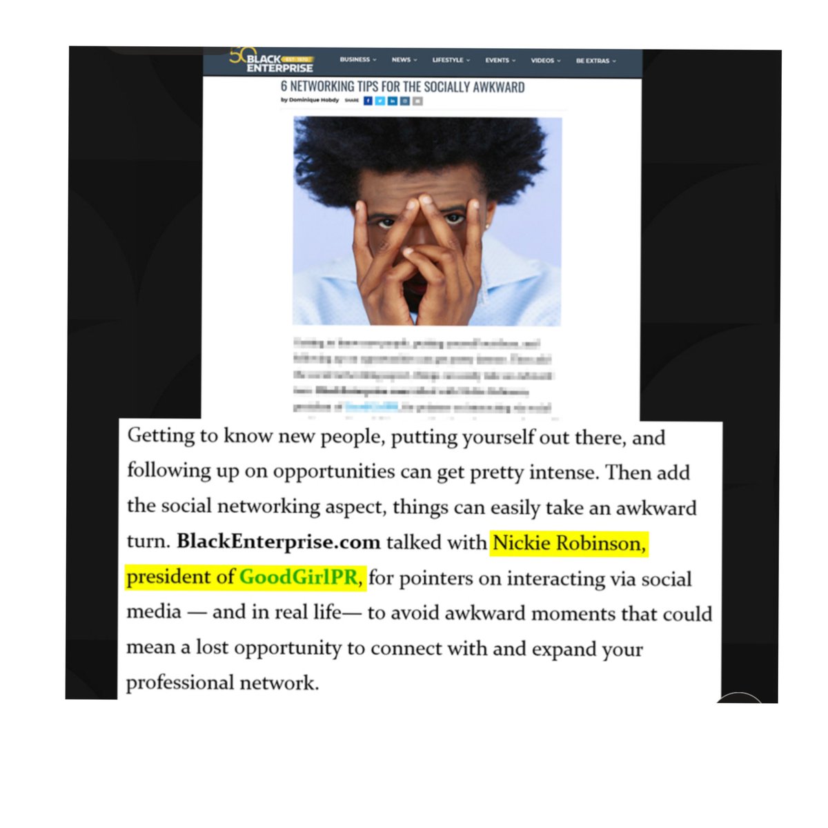 #TBT: to being featured on <a href="/blackenterprise/">Black Enterprise</a>. I also have a byline on BE. Been there. Done that. #publicist #djgirl