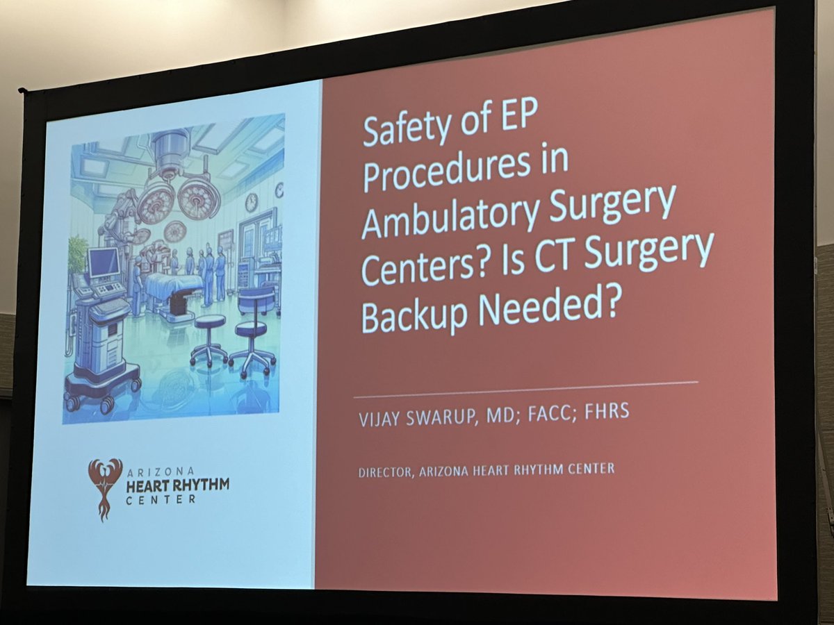 Sri Sundaram (@srissundaram) on Twitter photo <a href="/vswarup1/">Vijay Swarup</a> discussing safety of EP procedures in ACSs. Need for CT surgery back up is now 0.2%. Is it time for guidelines to change? Business of EP session <a href="/HRSonline/">Heart Rhythm Society</a> #HRS2024 <a href="/DanielAlyeshmer/">Daniel Alyesh</a> <a href="/vswarup1/">Vijay Swarup</a> discussing safety of EP procedures in ACSs. Need for CT surgery back up is now 0.2%. Is it time for guidelines to change? Business of EP session <a href="/HRSonline/">Heart Rhythm Society</a> #HRS2024 <a href="/DanielAlyeshmer/">Daniel Alyesh</a>