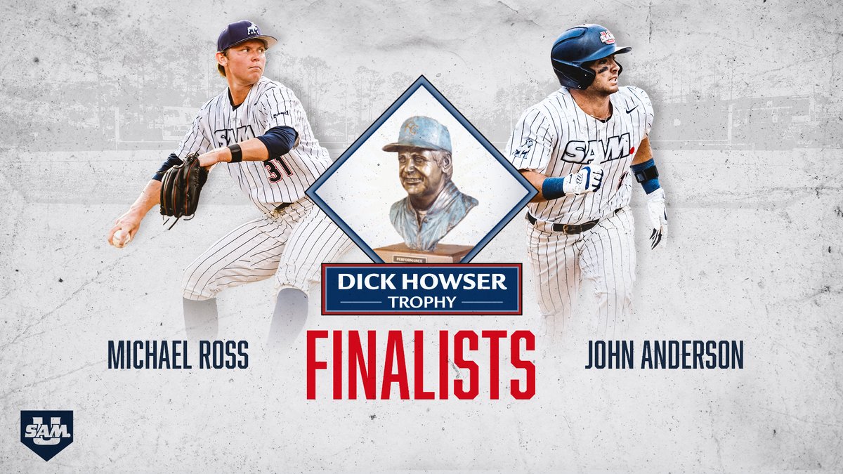 Congratulations to John Anderson and Michael Ross for being named semifinalists for the prestigious Dick Howser Trophy!!! 💪 📰 rb.gy/23b3dx #SetTheStandard | #AllForSAMford