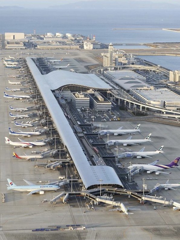Built off the coast of Osaka, Kansai Airport is the world's first offshore airport constructed on a completely man-made island in 1994. #Aircraft #Aviation