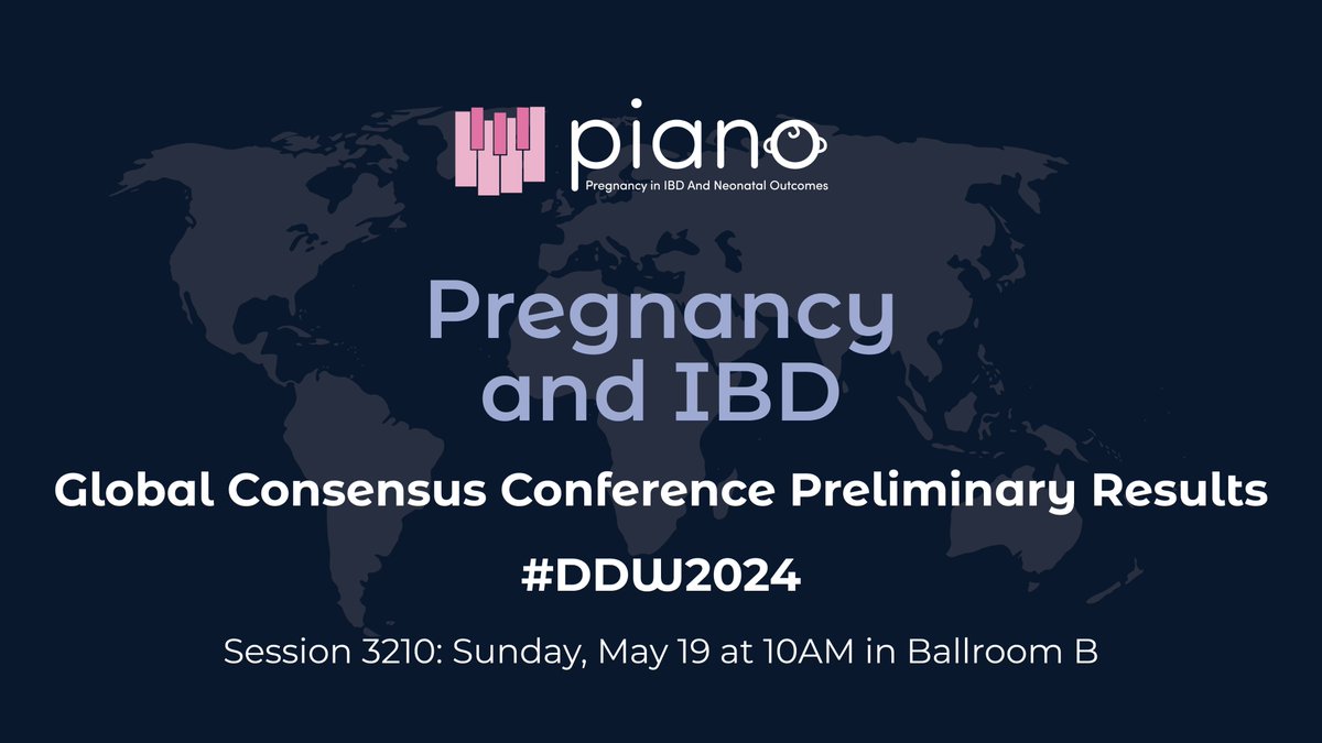 If you’re at #DDW2024, check out the Helmsley-supported @PIANOIBD study presenting preliminary results from the first global consensus conference on pregnancy and inflammatory bowel disease. A multidisciplinary team will prepare evidence-based recommendations surrounding all