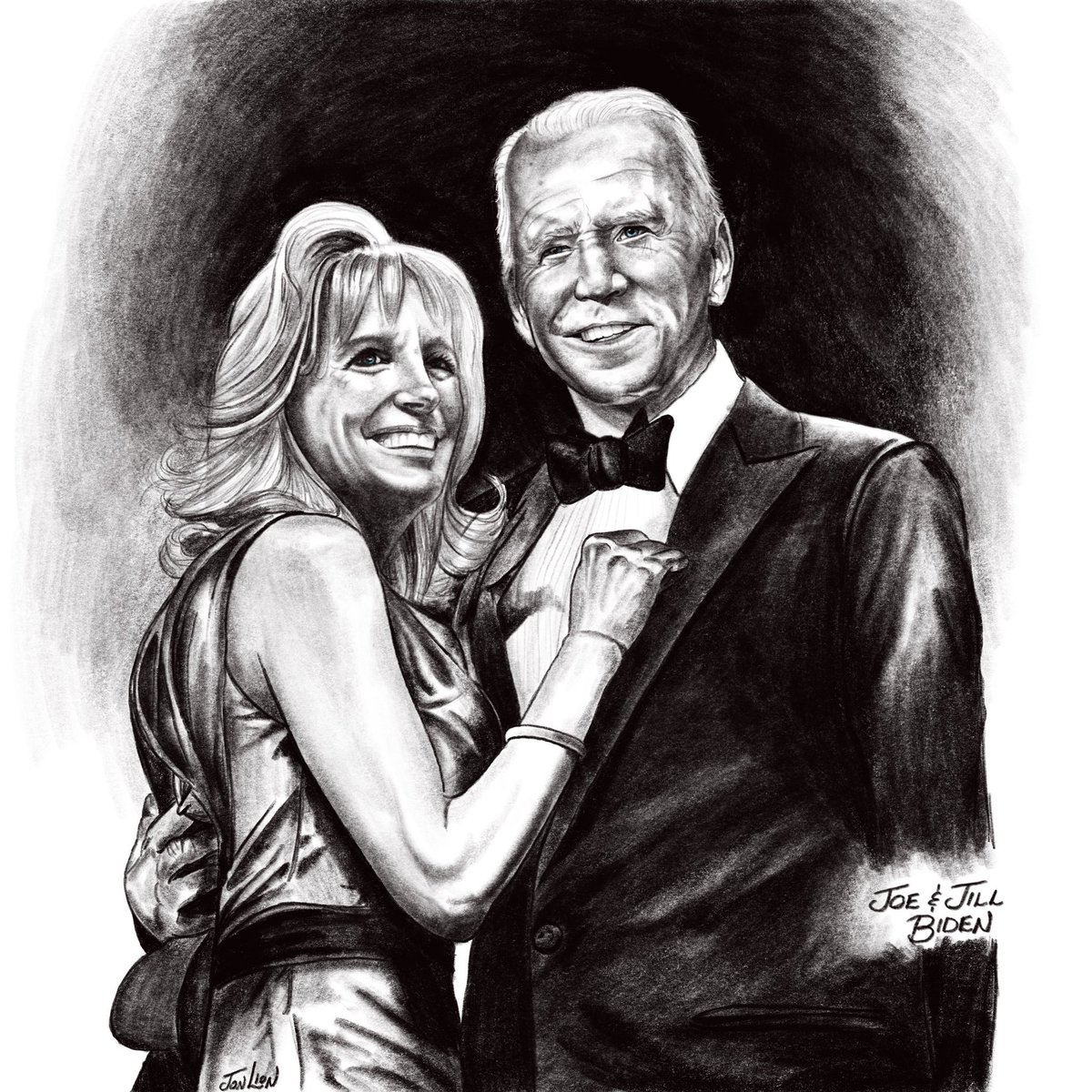 Please don’t retweet my charcoal drawing of Joe and Jill, it triggers the fragile-cry-hard-MAGA-cult 🥰