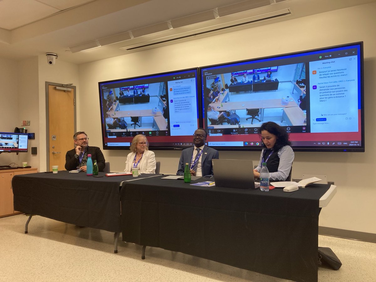 Deuxième panel de notre colloque, l’avenir de l’université francophone avec nos collègues Christian Agbobli de l’UQAM, Jonathan Paquette de l’UO et Liette Vasseur de Brock. ⁦<a href="/_Acfas/">Acfas</a>⁩