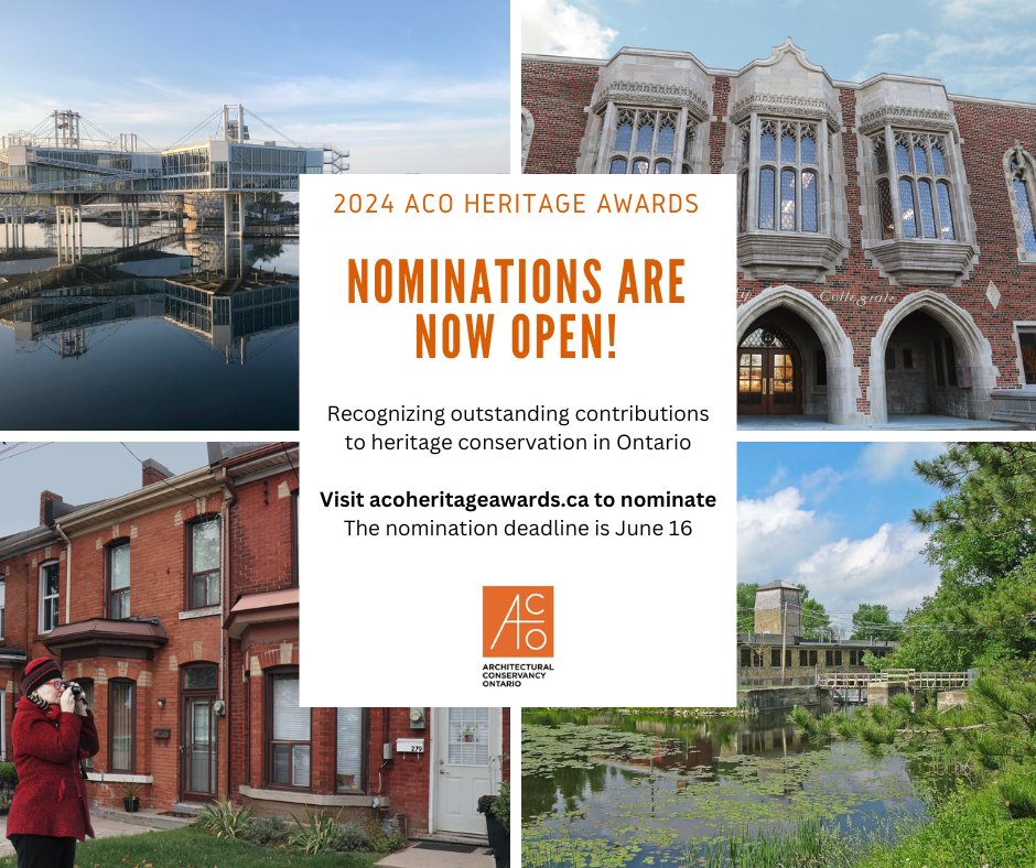 One month left to nominate for the 2024 ACO Heritage Awards. We want to hear about the outstanding achievements in heritage conservation in your community. Go to acoheritageawards.ca to nominate an individual or project today!