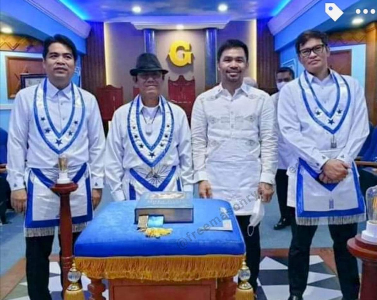 Boxing legend Manny Pacquiao being initiated as an Entered Apprentice Mason in 2021 at the Mamamayang Pilipino Masonic Lodge of the Philippines