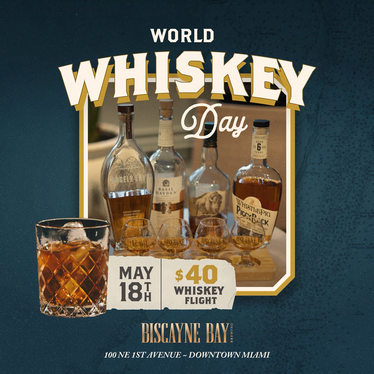 Mark your calendars because Whiskey Day is happening on the 18th! We have your favorite flights of whiskey ⬆️ Don't miss out! 🥃 #thingstodoinmiami #thingstodoindowntownmiami #HappyHourMiami #brickellliving #downtownmiami #thingstodoinbrickell